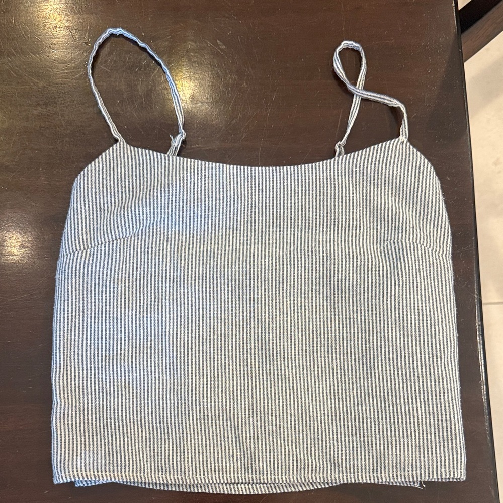 Brandy Melville Black and White Striped Tank Top